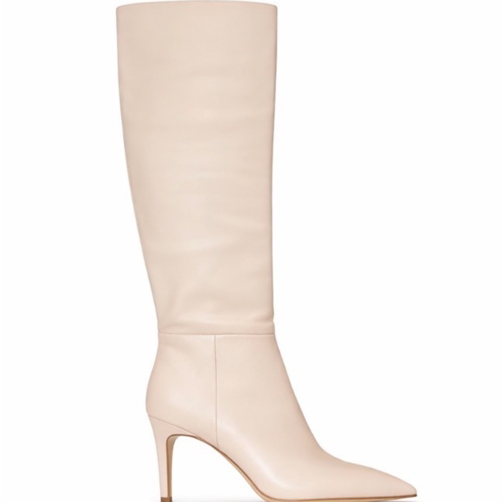 Marc Fisher heeled boots Elegant Cream Knee-High Women's side zip heel SZ 11M
